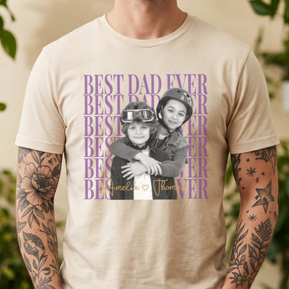 Custom Photo Best Dad Ever Shirt, Personalized Father Gift, Photo T-Shirt For Dad, Father's Day Gift From Kids