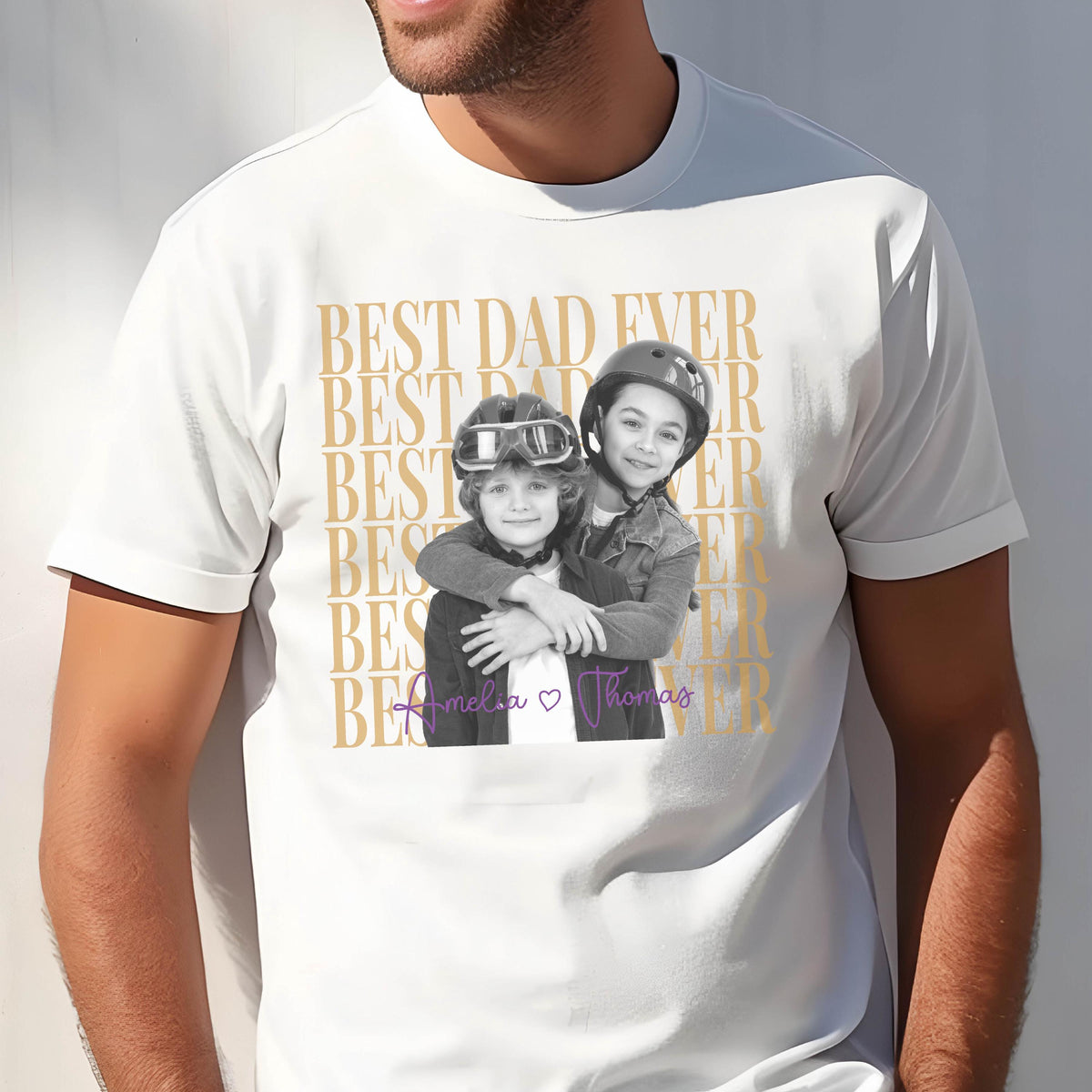 Custom Photo Best Dad Ever Shirt, Personalized Father Gift, Photo T-Shirt For Dad, Father's Day Gift From Kids
