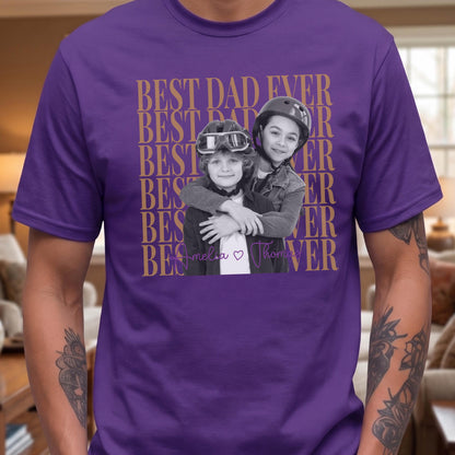 Custom Photo Best Dad Ever Shirt, Personalized Father Gift, Photo T-Shirt For Dad, Father's Day Gift From Kids