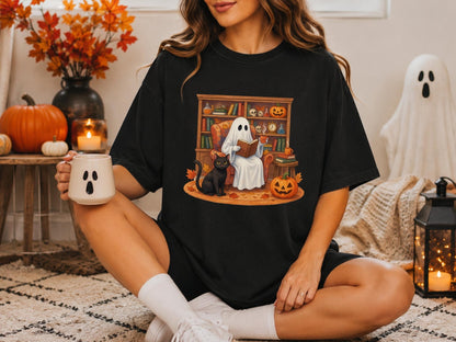 Bookworm Boo Shirt, Ghost Reading Books Tee, Halloween Librarian Sweatshirt, Teacher Book Lover Gift