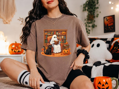 Bookworm Boo Shirt, Ghost Reading Books Tee, Halloween Librarian Sweatshirt, Teacher Book Lover Gift