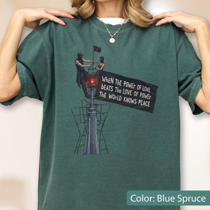 Comfort Colors® Power Of Love T Shirt, Peace Activist Shirt, Empire State Building Shirt, NYC Skyline T-Shirt, Streetwear Gift