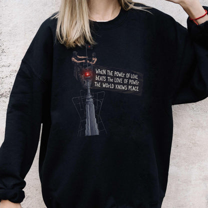 Power of Love Empire State Sweatshirt - Hoodie, Peace Activist Top, Empire State Building Sweat, NYC Skyline Sweaters, Peace Gift
