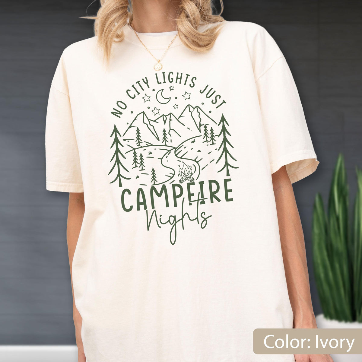 Comfort Colors Campfire Nights Shirt: Cozy Camping Bonfire Tee