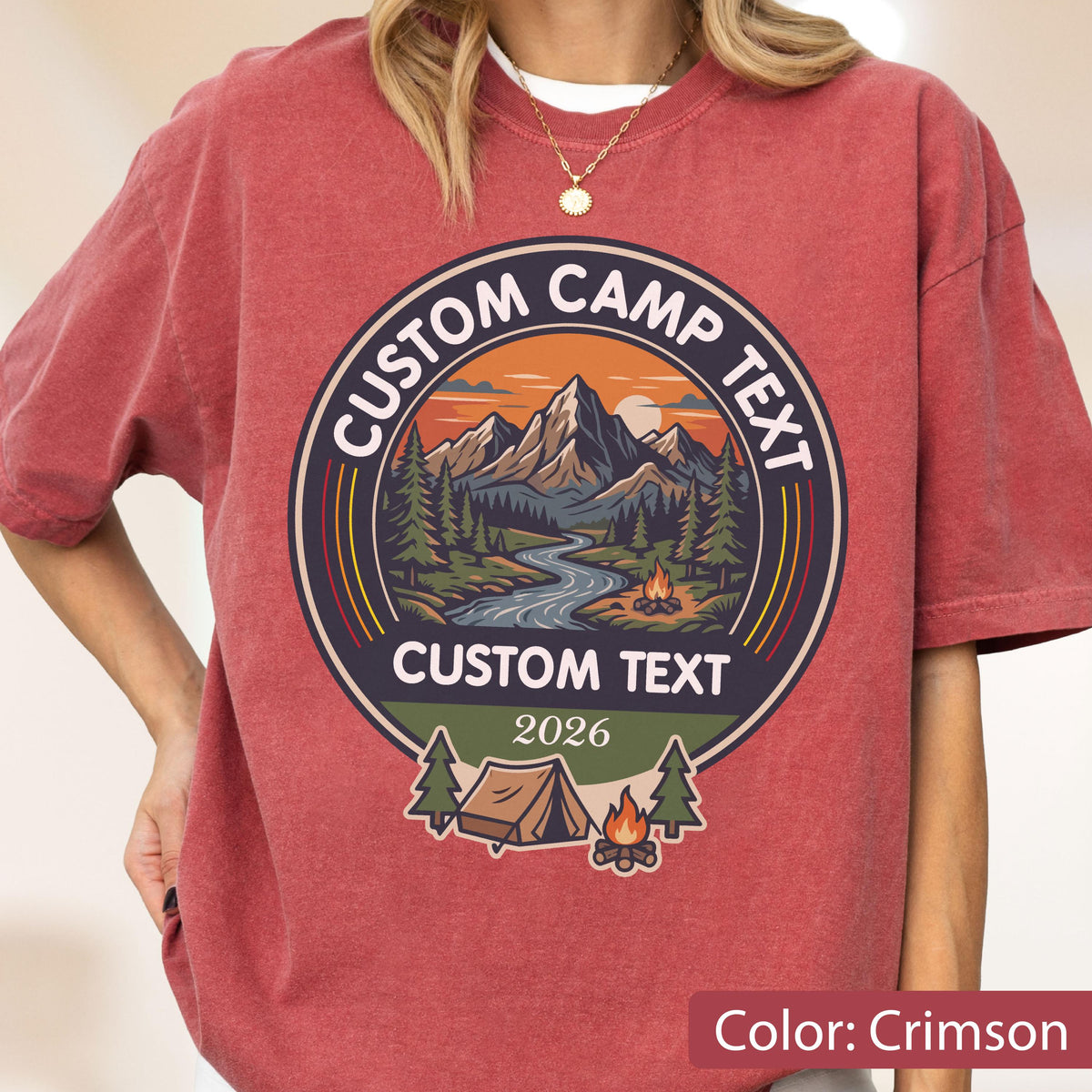 Comfort Colors® Custom Camp Shirt, Personalized Camping Tee, Campsite Name Shirt, Family Camp Gift, Campfire Tees