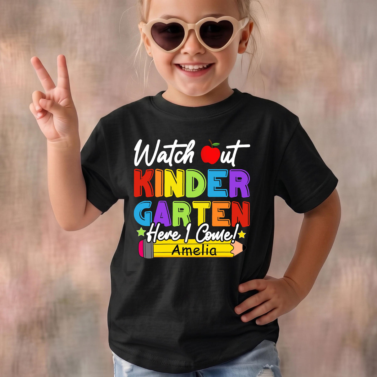 Personalized Back To School Shirt, Custom Name Kindergarten T-Shirt, Watch Out Kindergarten Here I Come Tee, First Day Gift
