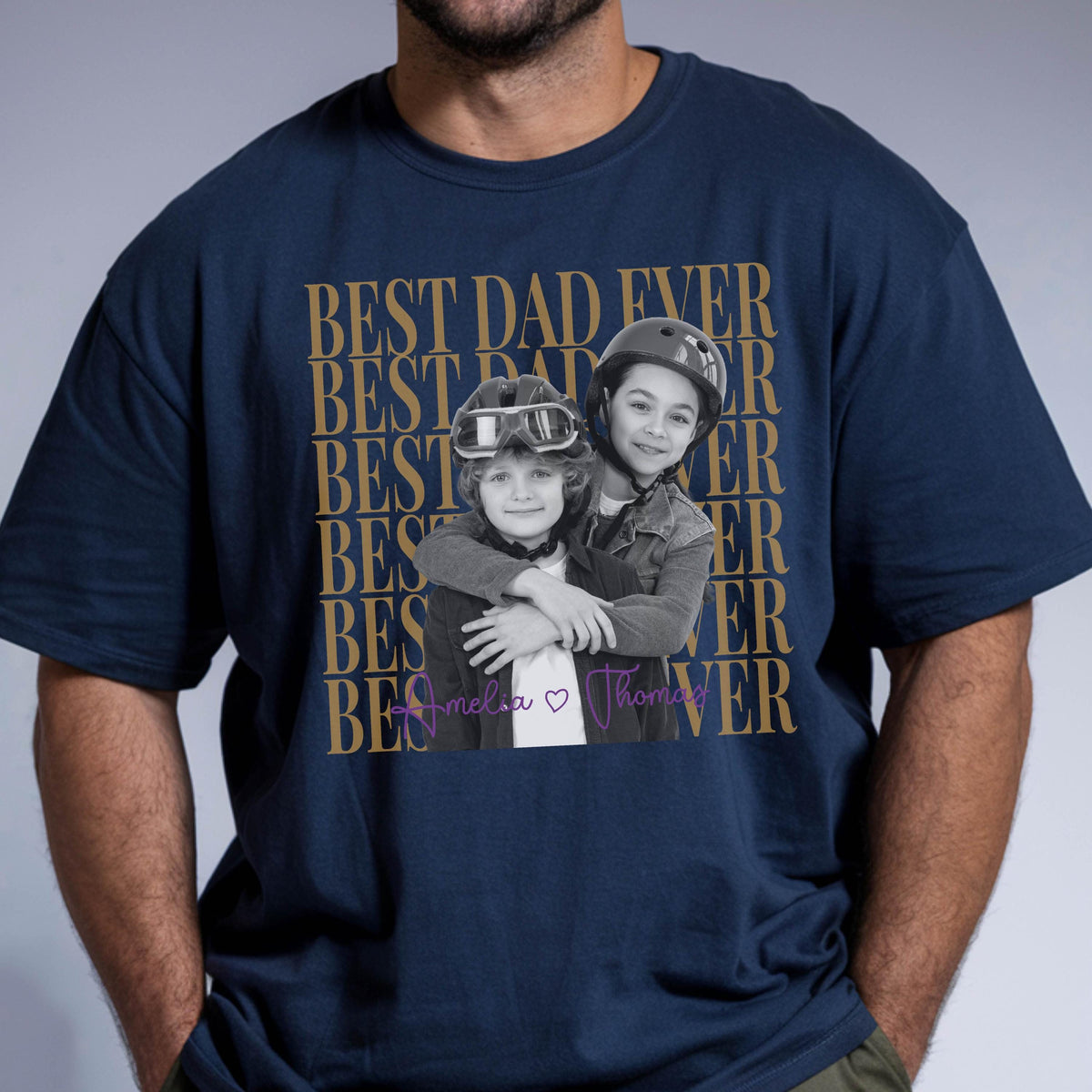 Custom Photo Best Dad Ever Shirt, Personalized Father Gift, Photo T-Shirt For Dad, Father's Day Gift From Kids