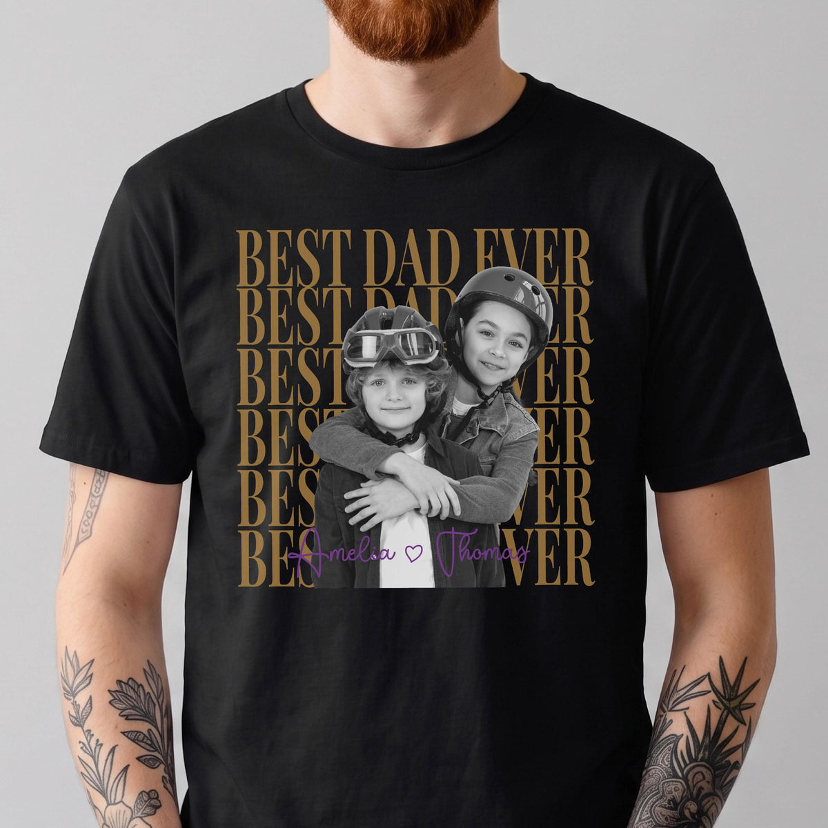 Custom Photo Best Dad Ever Shirt, Personalized Father Gift, Photo T-Shirt For Dad, Father's Day Gift From Kids