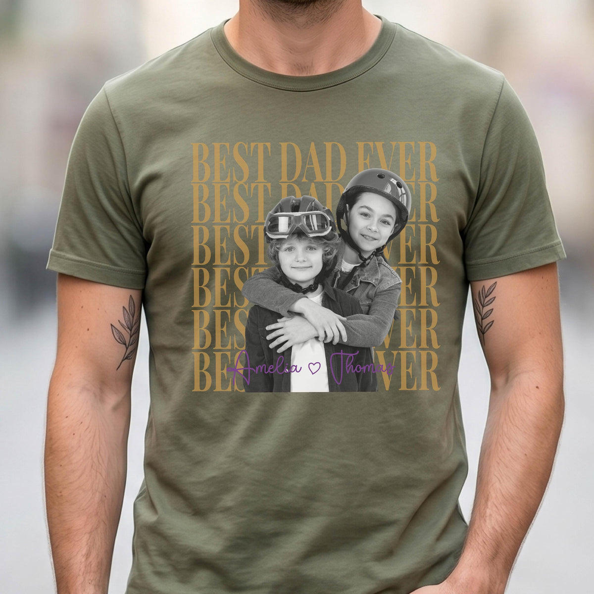 Custom Photo Best Dad Ever Shirt, Personalized Father Gift, Photo T-Shirt For Dad, Father's Day Gift From Kids