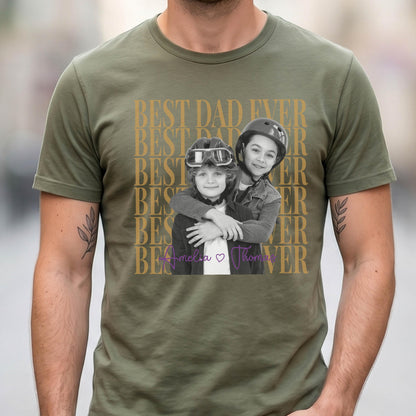 Custom Photo Best Dad Ever Shirt, Personalized Father Gift, Photo T-Shirt For Dad, Father's Day Gift From Kids