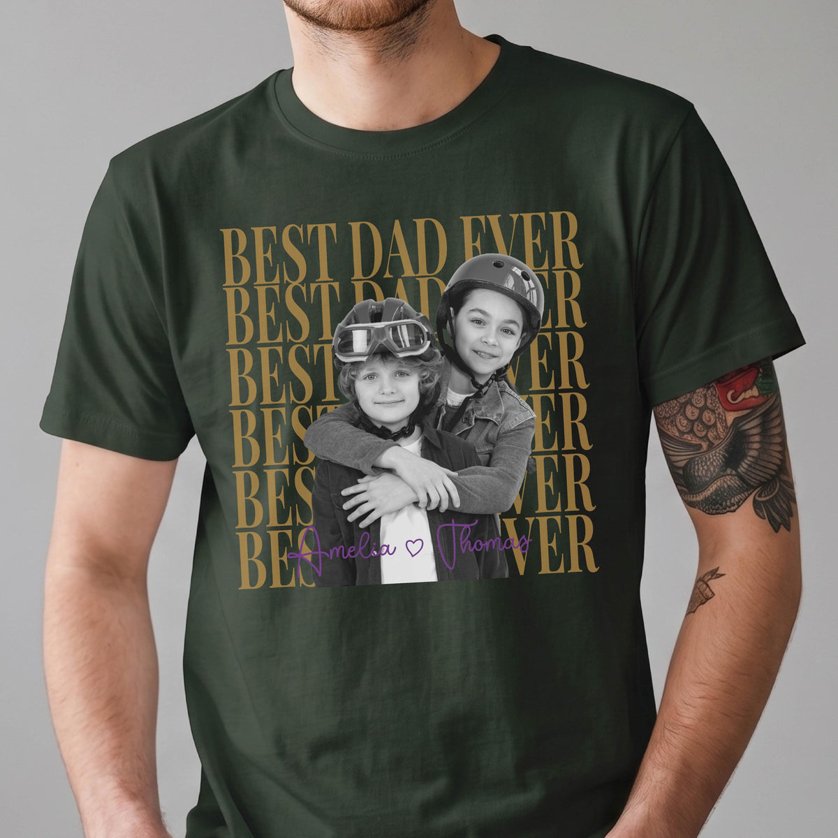 Custom Photo Best Dad Ever Shirt, Personalized Father Gift, Photo T-Shirt For Dad, Father's Day Gift From Kids