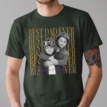 Custom Photo Best Dad Ever Shirt, Personalized Father Gift, Photo T-Shirt For Dad, Father's Day Gift From Kids