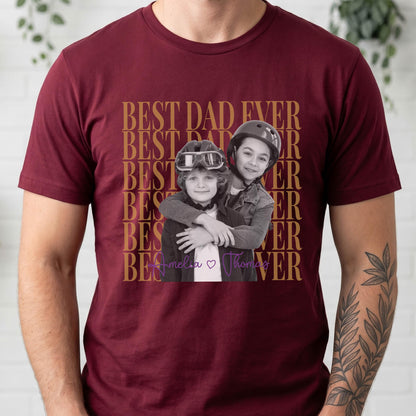 Custom Photo Best Dad Ever Shirt, Personalized Father Gift, Photo T-Shirt For Dad, Father's Day Gift From Kids