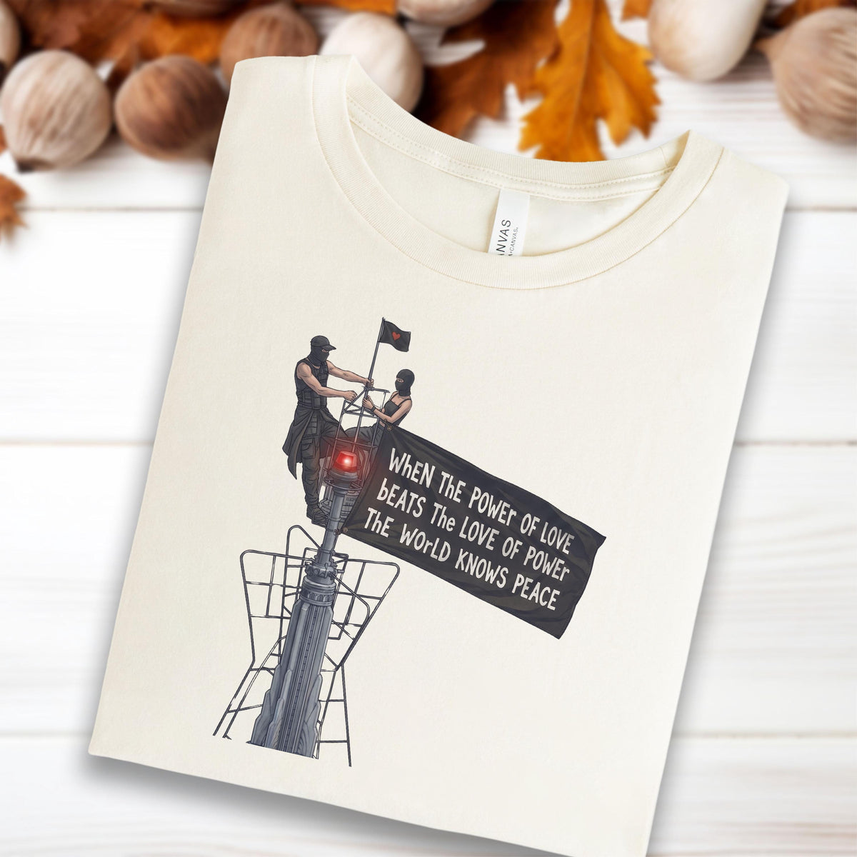 When Love Beats Power Of Love Tee, Urban Peace Activist Shirt, Empire State Building Shirt, NYC Skyline T-Shirt, Streetwear Gift,