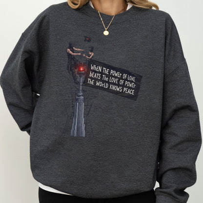 Power of Love Empire State Sweatshirt - Hoodie, Peace Activist Top, Empire State Building Sweat, NYC Skyline Sweaters, Peace Gift