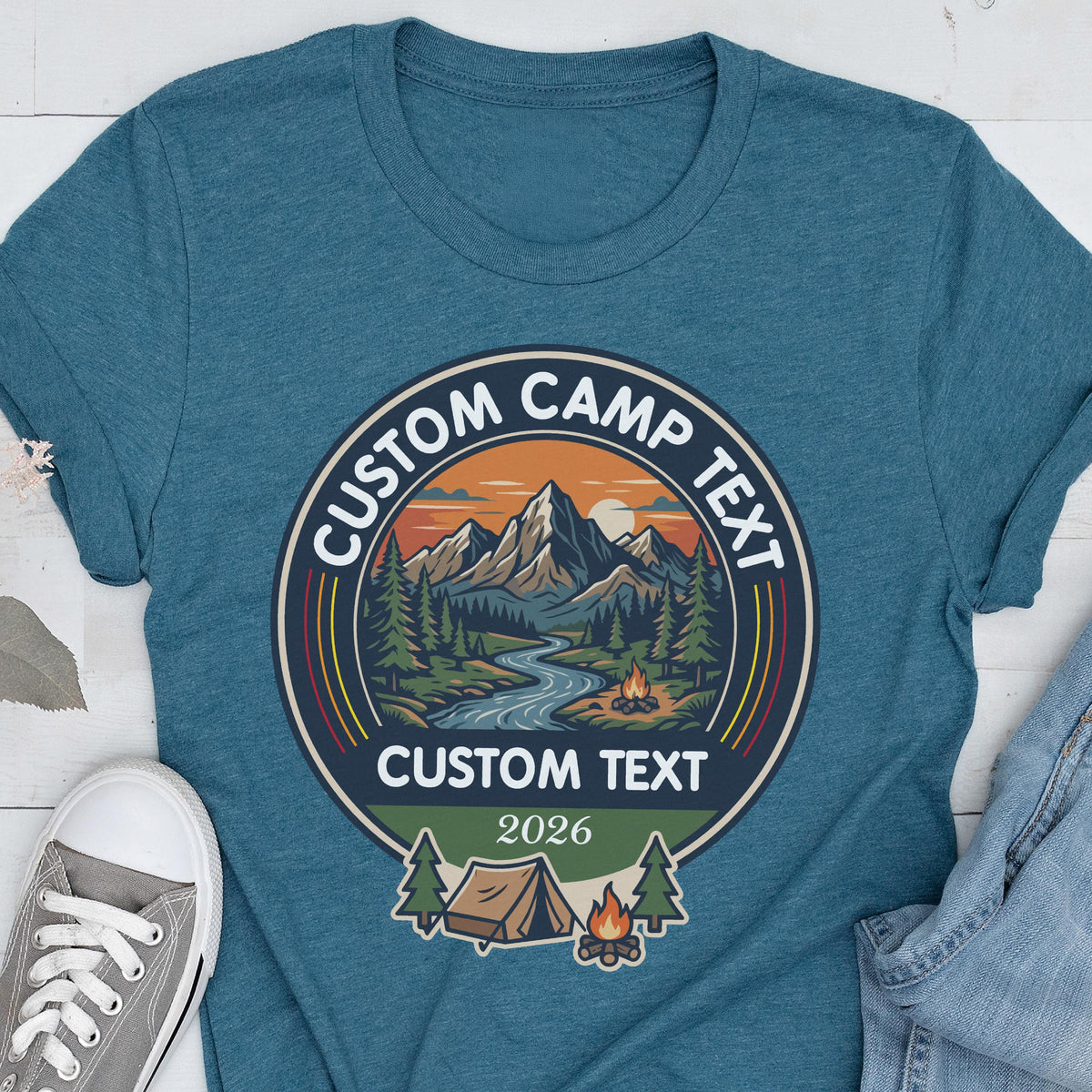 Custom Camp Shirt, Personalized Camping Tee, Campsite Name Shirt, Family Camp Gift, Campfire Tees