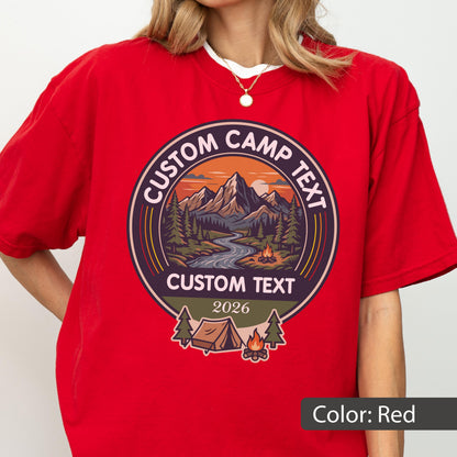Comfort Colors® Custom Camp Shirt, Personalized Camping Tee, Campsite Name Shirt, Family Camp Gift, Campfire Tees