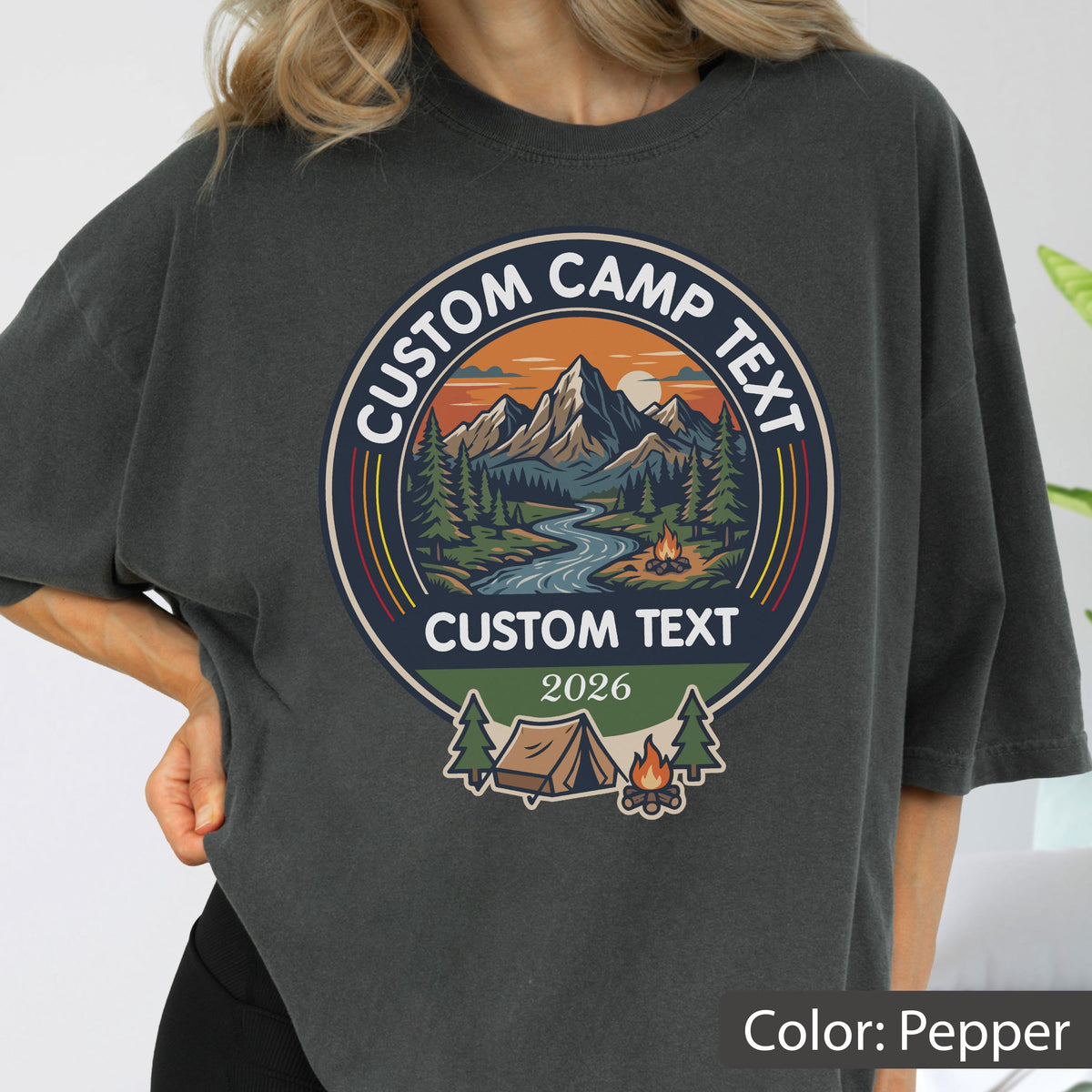 Comfort Colors® Custom Camp Shirt, Personalized Camping Tee, Campsite Name Shirt, Family Camp Gift, Campfire Tees
