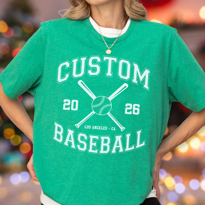 Custom Baseball Shirt, Personalized Baseball Tee, Baseball Mom Gift, Baseball Dad Shirt, Custom Team Tee, Vintage Sports Shirt, Game Day Top