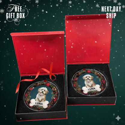 Personalized Photo Glass Christmas Ornament, Custom Family Picture Keepsake, Pet or Couple Holiday Gift, 2026 Ornament