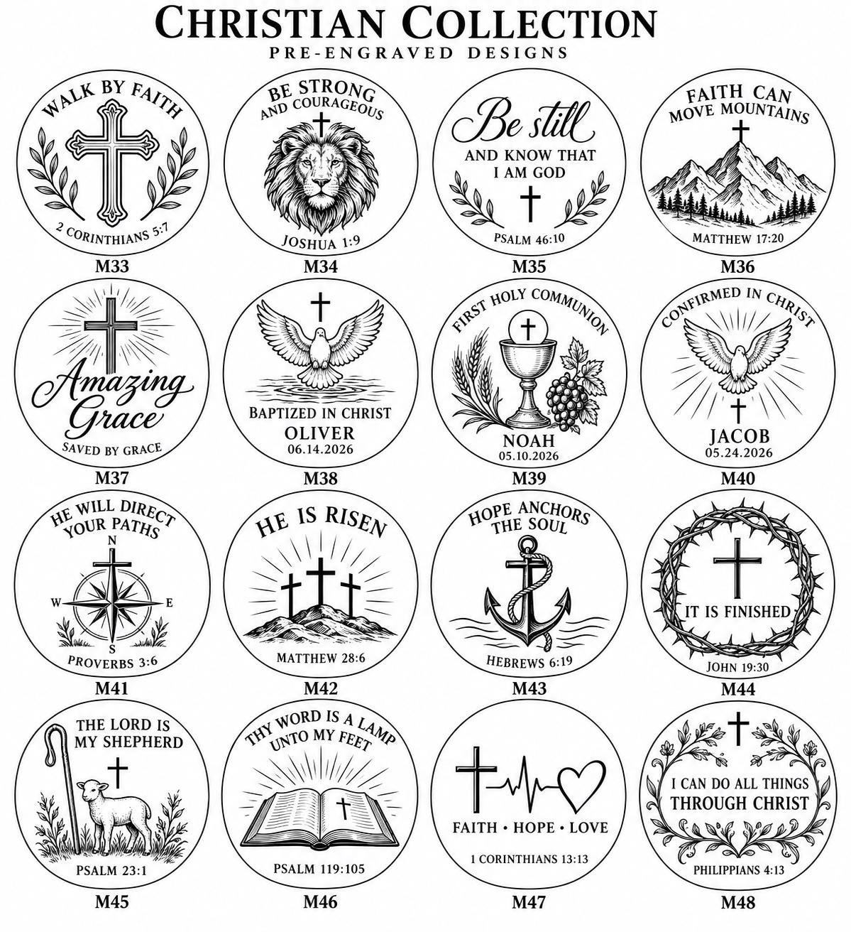 Personalized Engraved Compass: Religious Gift for First Communion, Confirmation, Baptism